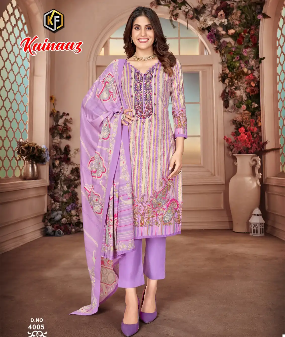 Keval Fab Kainaaz Vol 4 Cotton Wholesale Embroidery Work Salwar Suit Catalog — Wholesale Salwar Suits, Keval Fab wholesale from Surat — view 1