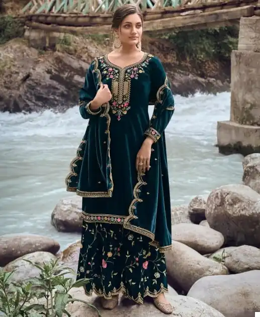Kala Archana 3 Velvet 9000 Wholesale Designer Winter Wear Salwar Suit Catalog — Wholesale Salwar Suits, MPA wholesale from Surat — view 1