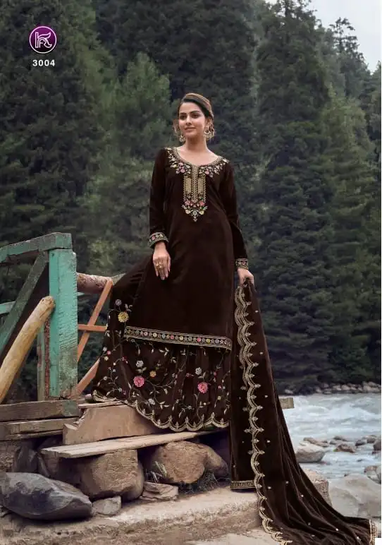 Kala Archana 3 Velvet 9000 Wholesale Designer Winter Wear Salwar Suit Catalog — Wholesale Salwar Suits, MPA wholesale from Surat - Gallery Image 2