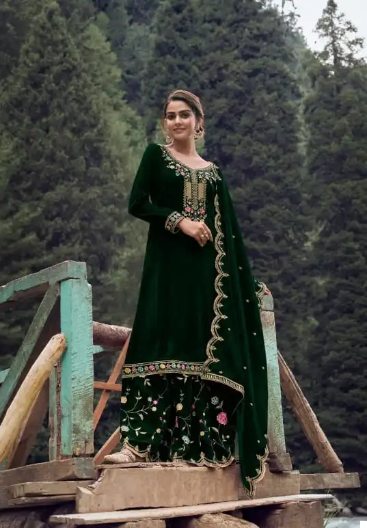 Kala Archana 3 Velvet 9000 Wholesale Designer Winter Wear Salwar Suit Catalog — Wholesale Salwar Suits, MPA wholesale from Surat - Gallery Image 4
