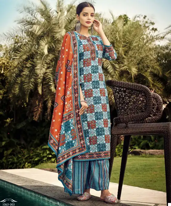Romani Kasauti Pashmina Wholesale Fancy Winter Wear Salwar Suit Catalog — Wholesale Salwar Suits, MPA wholesale from Surat — view 1