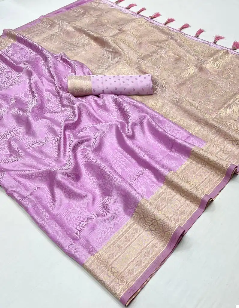 Rajtex Kavinci Silk Pure Self Satin Wholesale Saree Catalog - Image 11