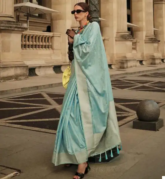 Rajtex Kavinci Silk Pure Self Satin Wholesale Saree Catalog