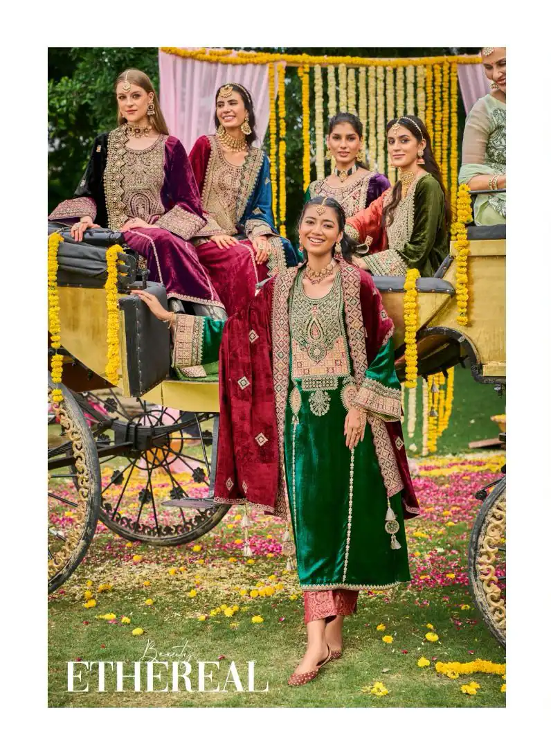 Ibiza Kuch Khaas Vol-9 Pure Munich Viscose Velvet Wholesale Winter Wear Suit Catalog — Wholesale Salwar Suits, Ibiza wholesale from Surat — view 3