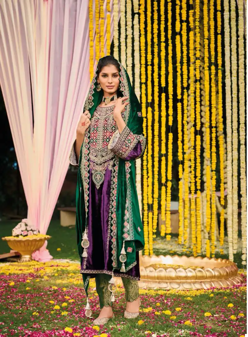 Ibiza Kuch Khaas Vol-9 Pure Munich Viscose Velvet Wholesale Winter Wear Suit Catalog — Wholesale Salwar Suits, Ibiza wholesale from Surat — view 5