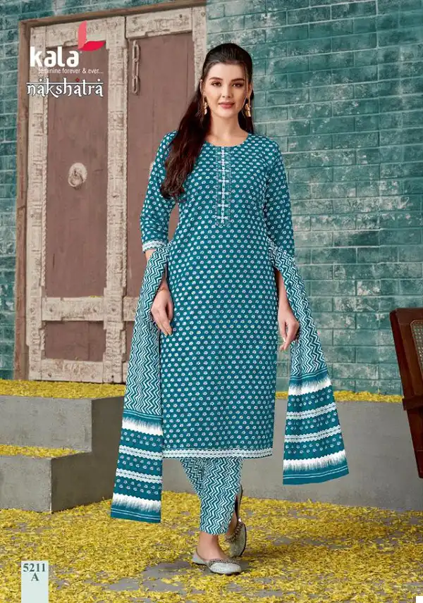 Kala Nakshatra Vol-1 Pure Cotton Wholesale Readymade Suits Catalog — Wholesale Salwar Suits, MPA wholesale from Surat - Gallery Image 12