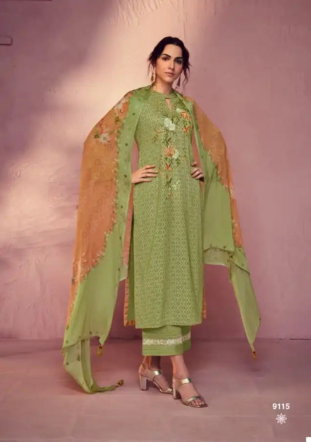 Kimora Gara Vol-3 Pure Cotton Satin Wholesale Salwar Suit Catalog — Wholesale Salwar Suits, MPA wholesale from Surat — view 6