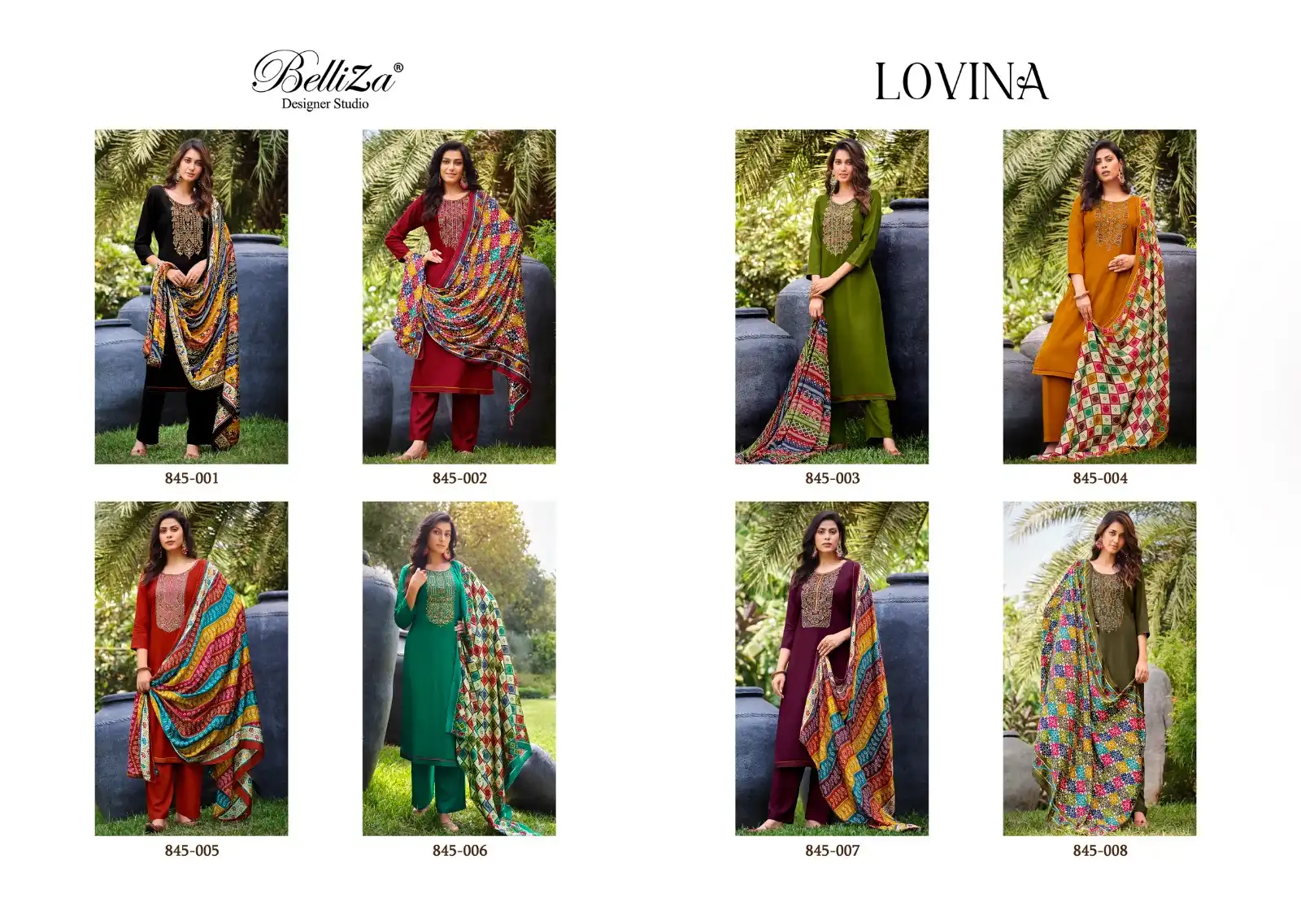 Belliza Designer Lovina Viscose Wholesale Embroidery Works Salwar Suit Catalog — Wholesale Salwar Suits, Belliza Designer wholesale from Surat — view 9
