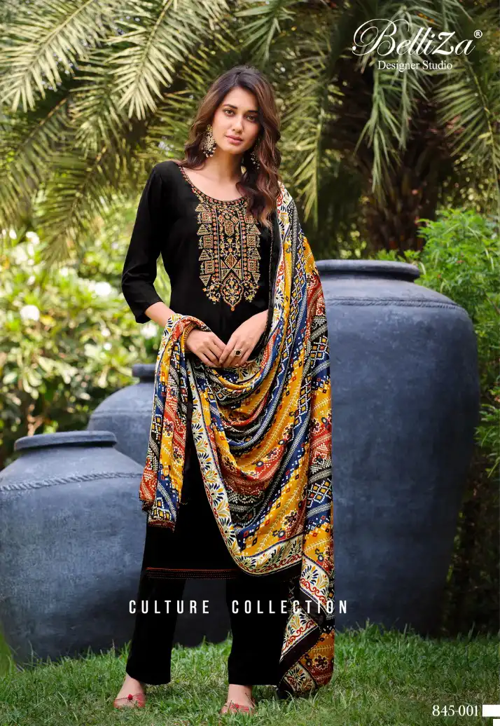 Belliza Designer Lovina Viscose Wholesale Embroidery Works Salwar Suit Catalog — Wholesale Salwar Suits, Belliza Designer wholesale from Surat - Gallery Image 2