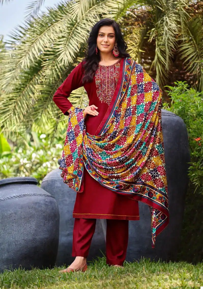 Belliza Designer Lovina Viscose Wholesale Embroidery Works Salwar Suit Catalog — Wholesale Salwar Suits, Belliza Designer wholesale from Surat - Gallery Image 3