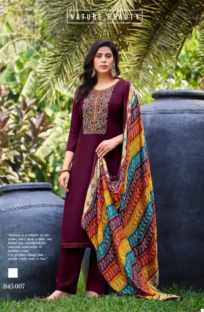 Belliza Designer Lovina Viscose Wholesale Embroidery Works Salwar Suit Catalog — Wholesale Salwar Suits, Belliza Designer wholesale from Surat - Gallery Image 6