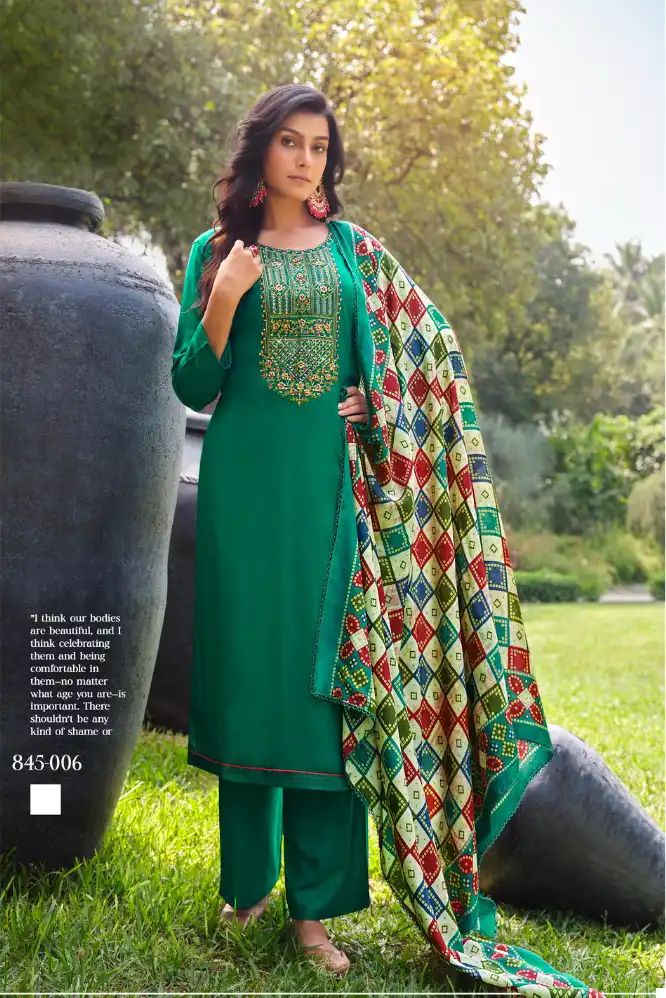 Belliza Designer Lovina Viscose Wholesale Embroidery Works Salwar Suit Catalog — Wholesale Salwar Suits, Belliza Designer wholesale from Surat - Gallery Image 7