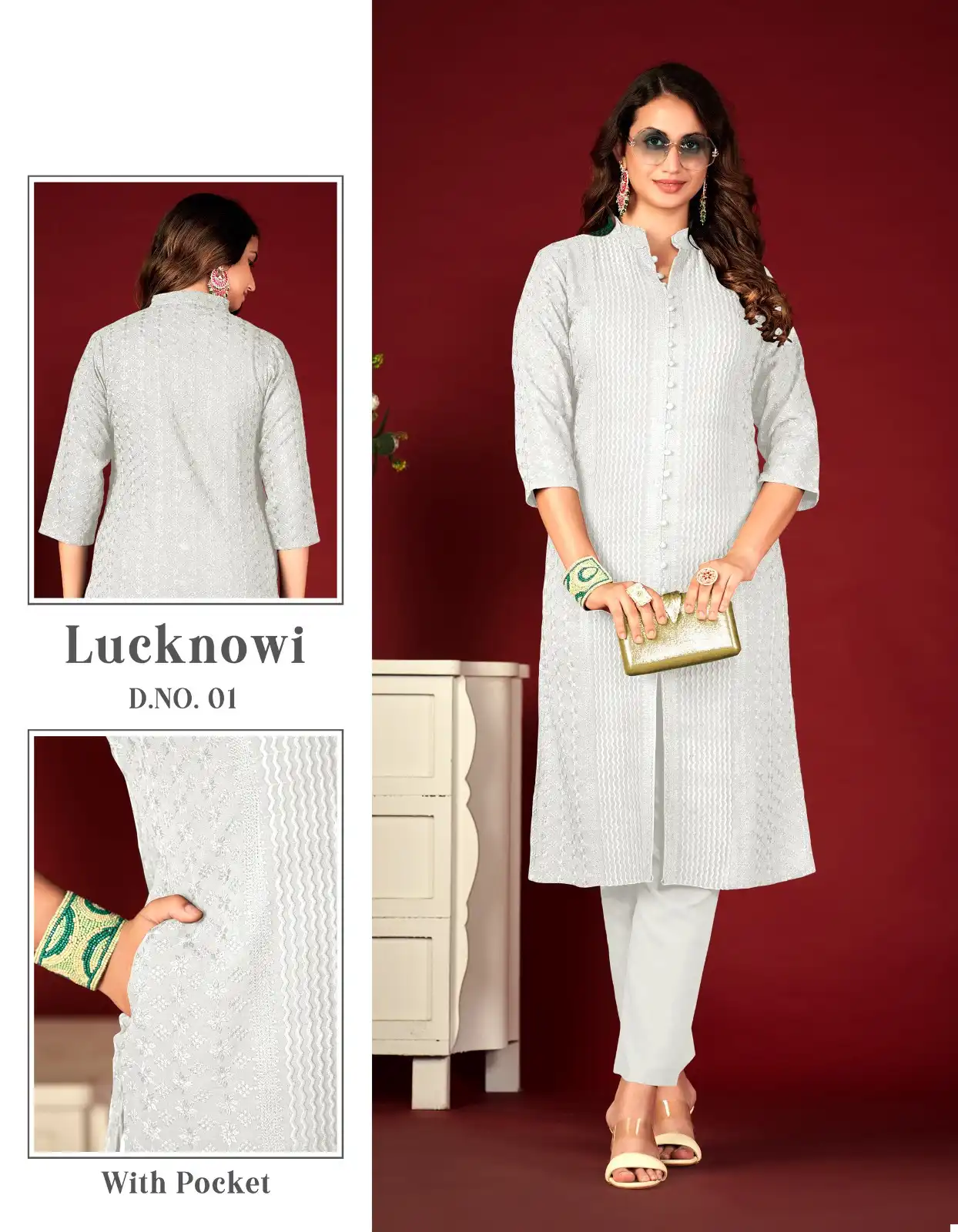 Tunic House Lucknowi Lining Pick Choose Rayon Wholesale Fully Chikankari Work Fancy Kurtis Catalog — Wholesale Kurtis, MPA wholesale from Surat - Gallery Image 2