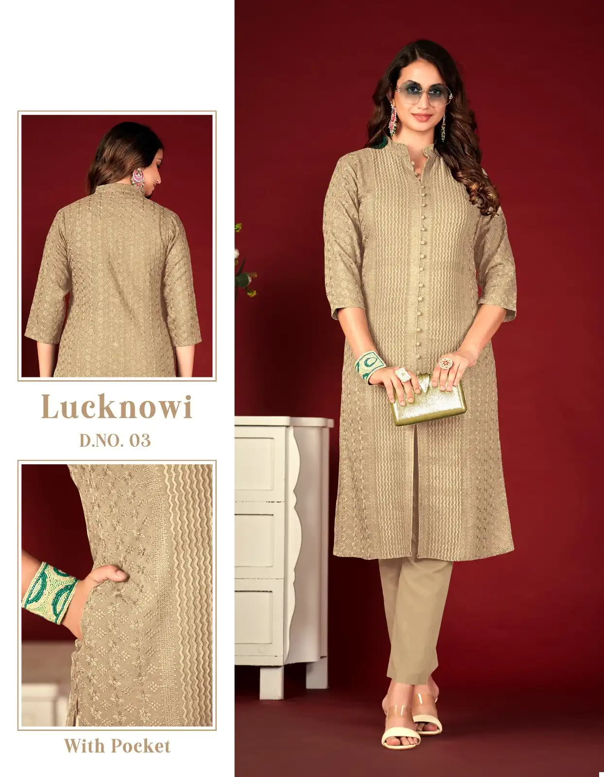 Tunic House Lucknowi Lining Pick Choose Rayon Wholesale Fully Chikankari Work Fancy Kurtis Catalog — Wholesale Kurtis, MPA wholesale from Surat - Gallery Image 3