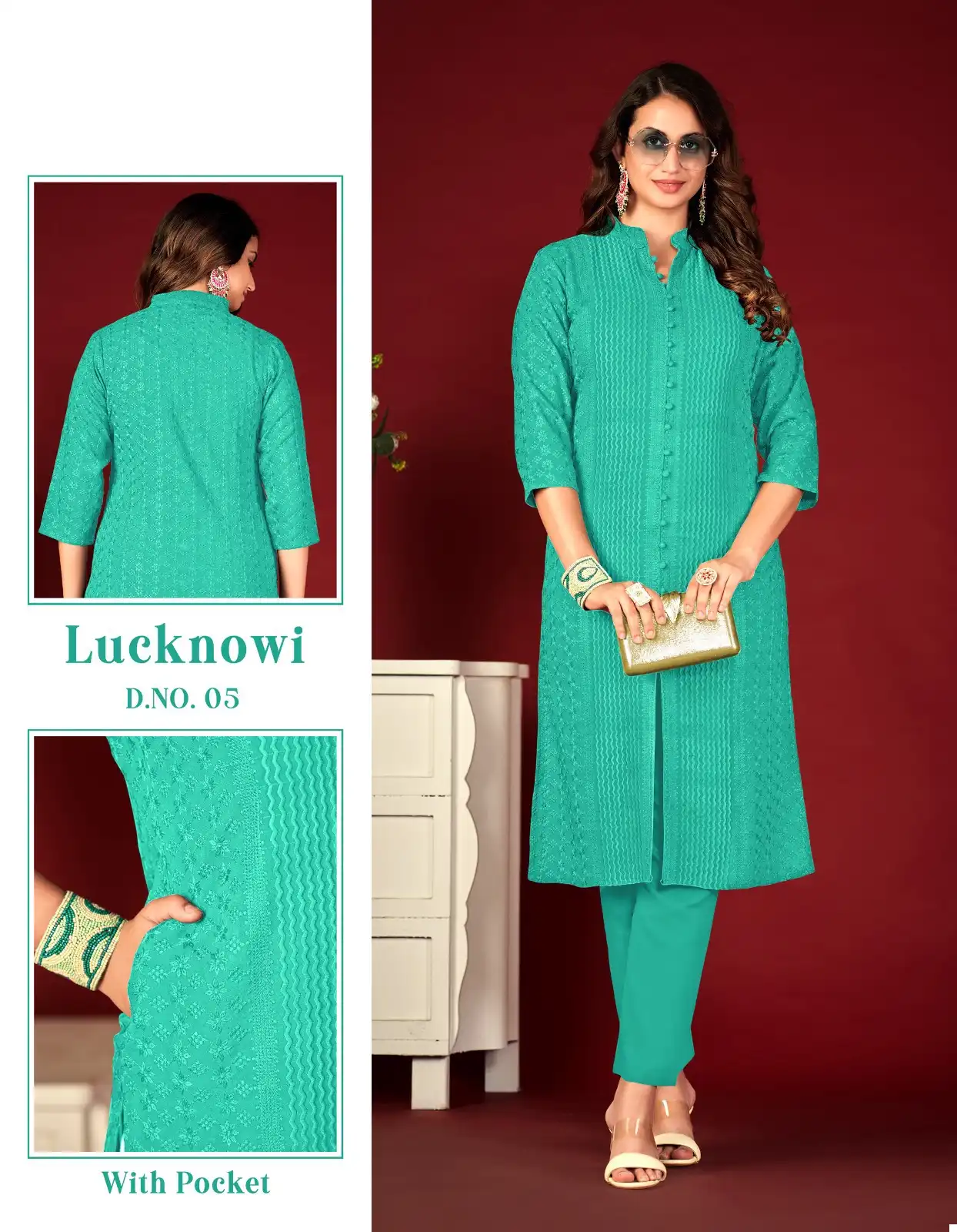 Tunic House Lucknowi Lining Pick Choose Rayon Wholesale Fully Chikankari Work Fancy Kurtis Catalog — Wholesale Kurtis, MPA wholesale from Surat - Gallery Image 4