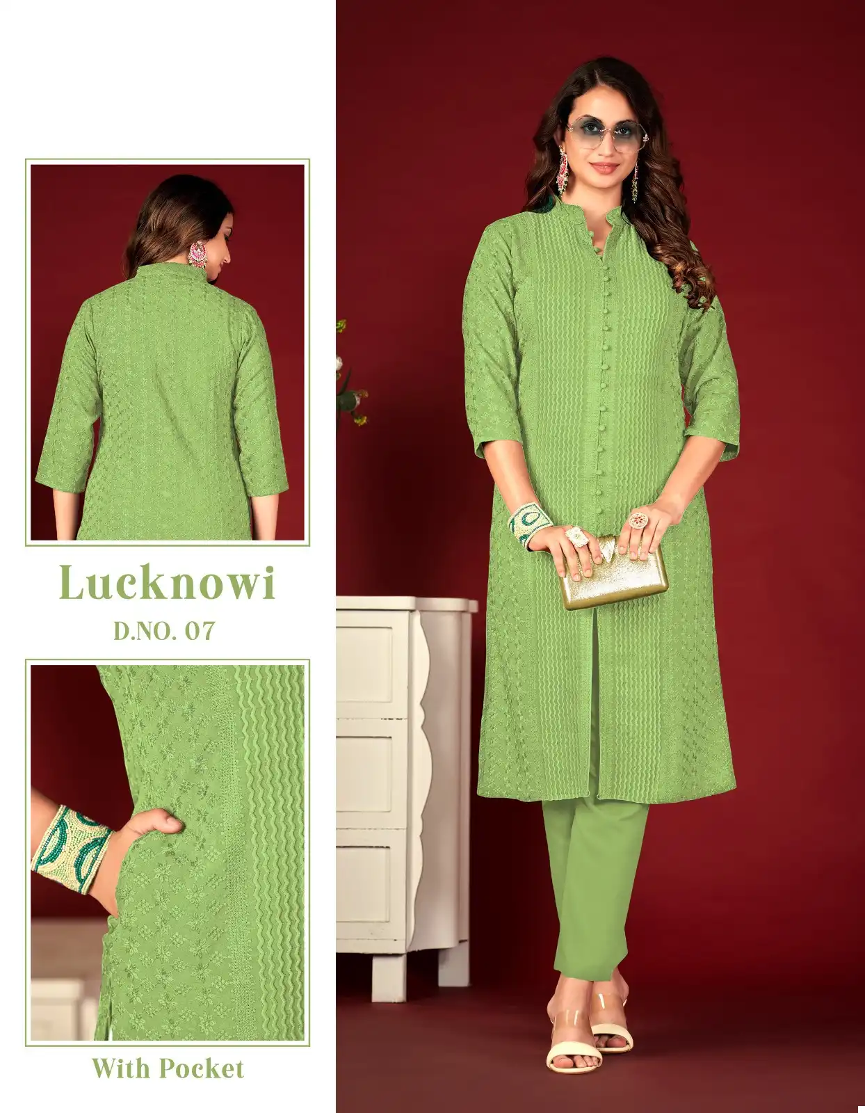 Tunic House Lucknowi Lining Pick Choose Rayon Wholesale Fully Chikankari Work Fancy Kurtis Catalog — Wholesale Kurtis, MPA wholesale from Surat - Gallery Image 6