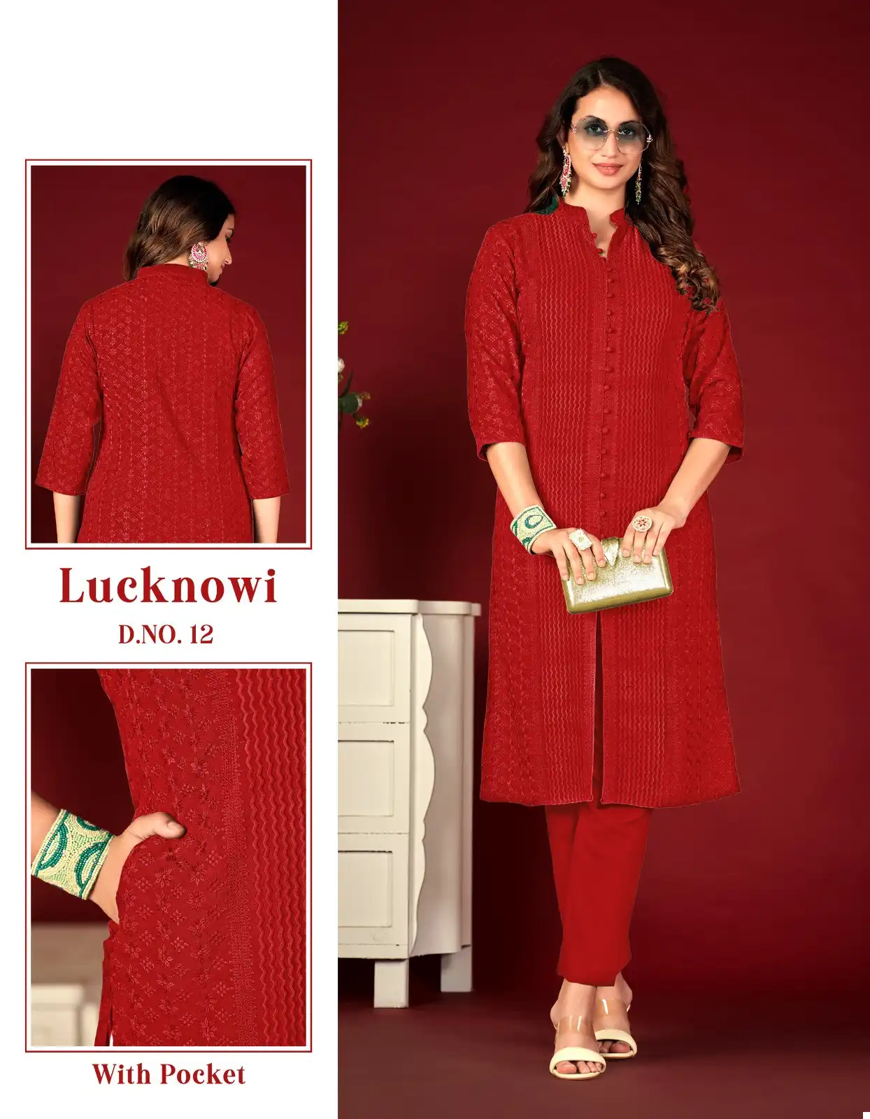 Tunic House Lucknowi Lining Pick Choose Rayon Wholesale Fully Chikankari Work Fancy Kurtis Catalog — Wholesale Kurtis, MPA wholesale from Surat - Gallery Image 7