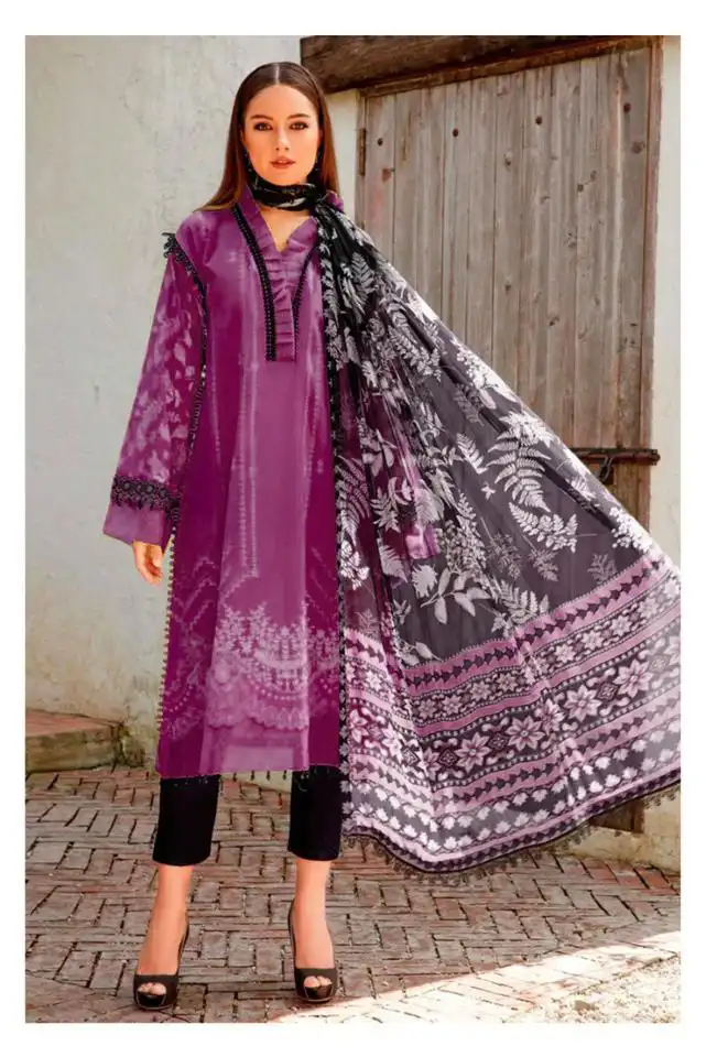 Hazzel D-058 Pure Cotton Wholesale Pakistani Suit Catalog — Wholesale Salwar Suits, MPA wholesale from Surat - Gallery Image 4