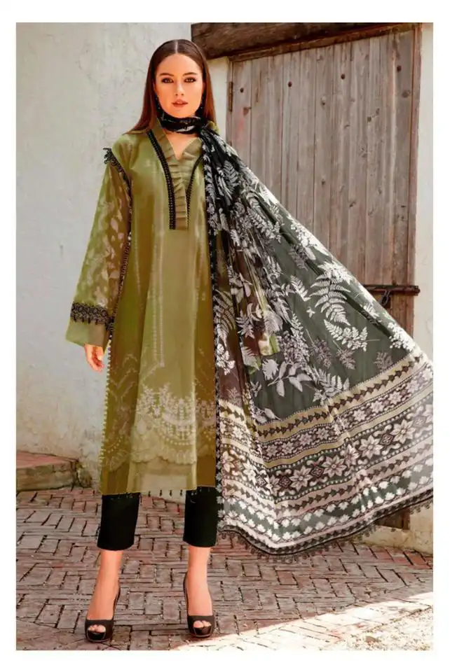Hazzel D-058 Pure Cotton Wholesale Pakistani Suit Catalog — Wholesale Salwar Suits, MPA wholesale from Surat - Gallery Image 3
