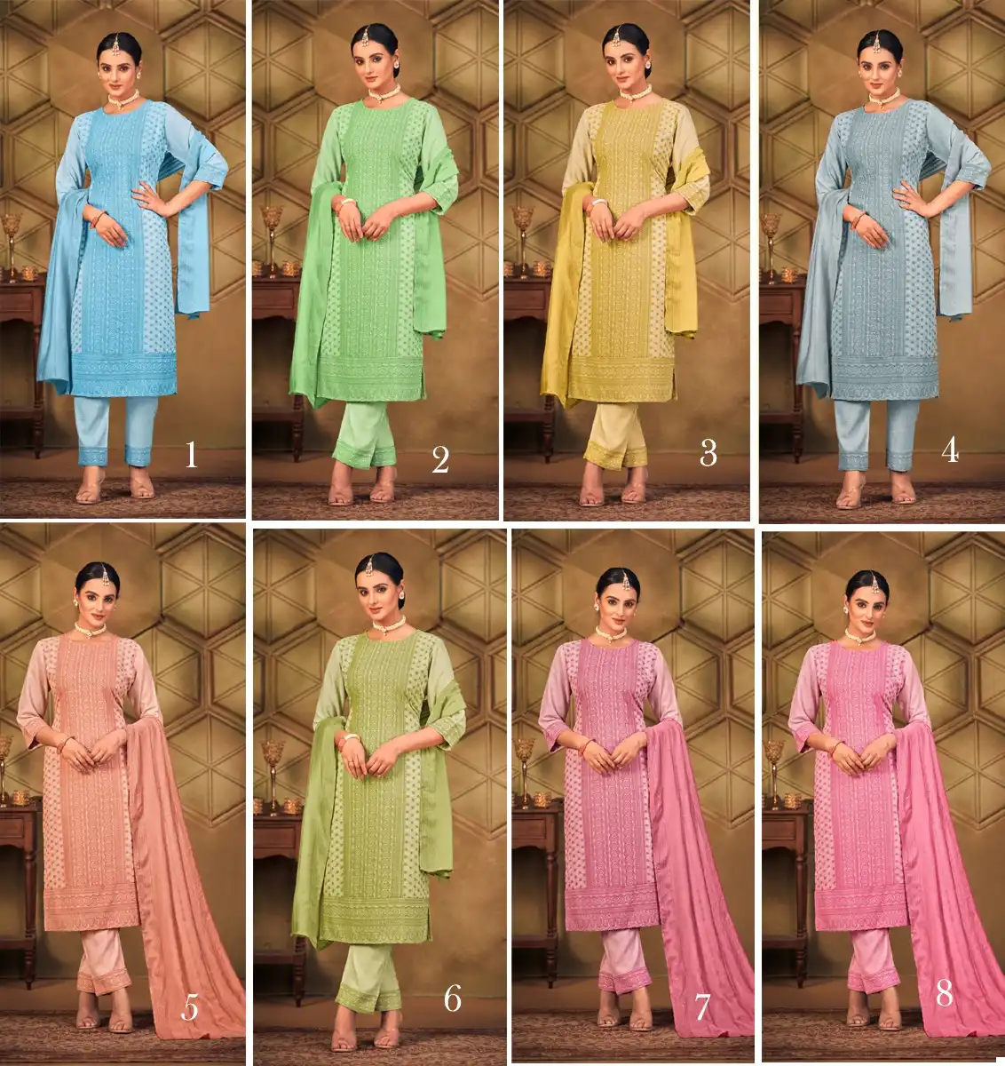 Tunic House Magic Star Viscose Rayon Wholesale Readymade Suits Size Set Catalog — Wholesale Salwar Suits, MPA wholesale from Surat — view 9