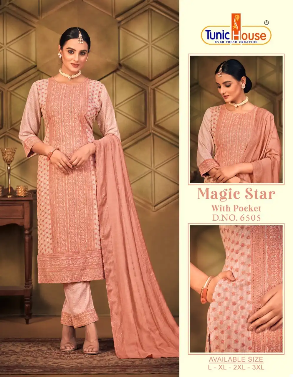 Tunic House Magic Star Viscose Rayon Wholesale Readymade Suits Size Set Catalog — Wholesale Salwar Suits, MPA wholesale from Surat - Gallery Image 6