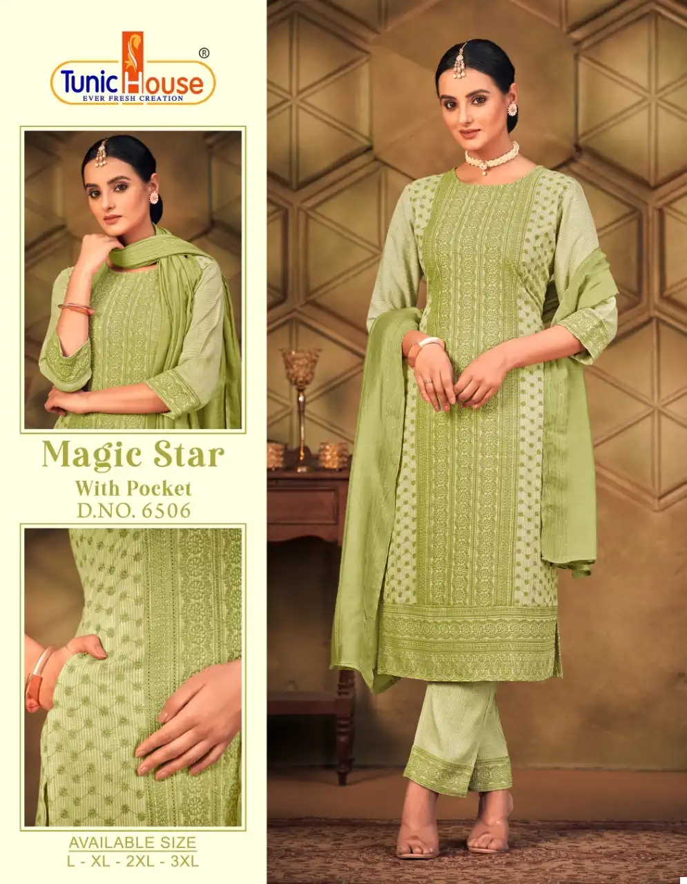 Tunic House Magic Star Viscose Rayon Wholesale Readymade Suits Size Set Catalog — Wholesale Salwar Suits, MPA wholesale from Surat - Gallery Image 7