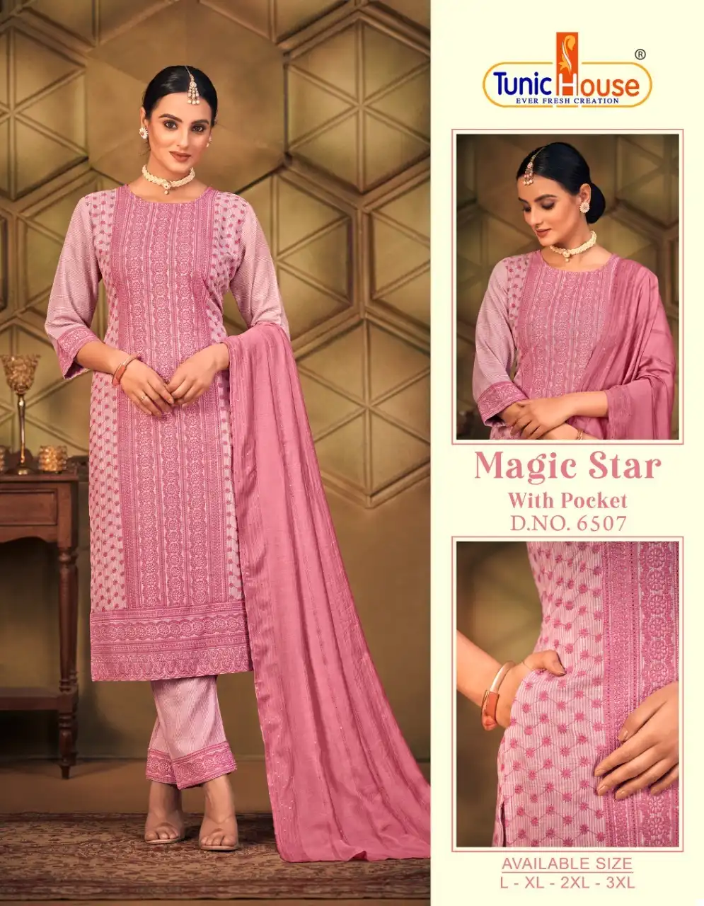 Tunic House Magic Star Viscose Rayon Wholesale Readymade Suits Size Set Catalog — Wholesale Salwar Suits, MPA wholesale from Surat - Gallery Image 8