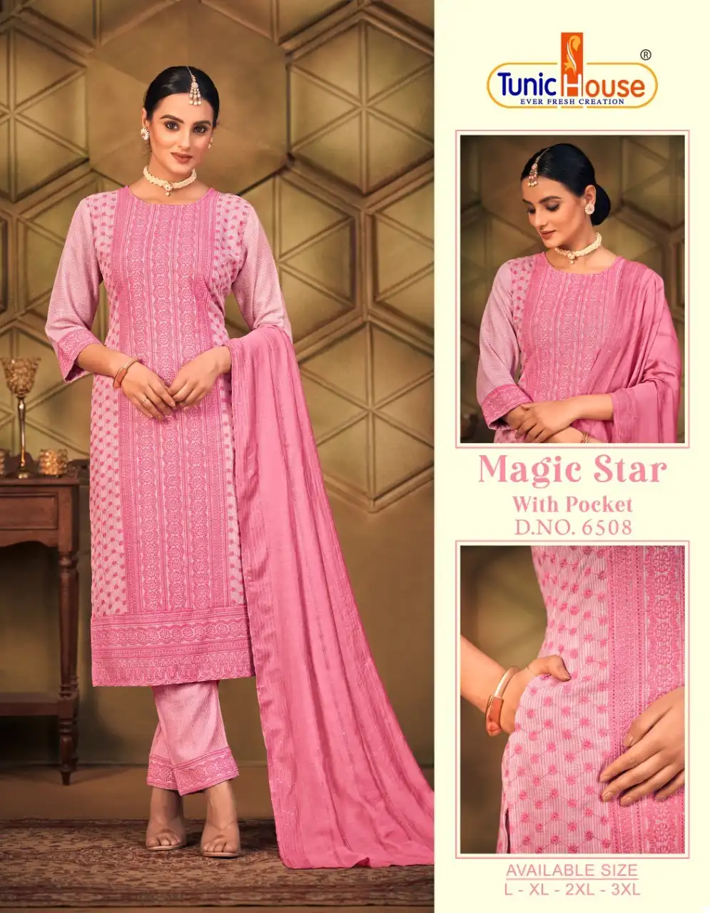 Tunic House Magic Star Viscose Rayon Wholesale Readymade Suits Size Set Catalog — Wholesale Salwar Suits, MPA wholesale from Surat - Gallery Image 2