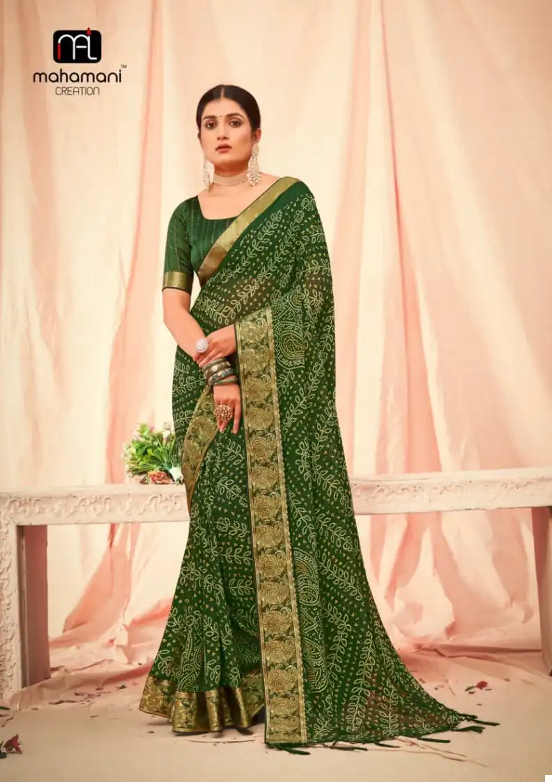 Mahamani Maharani Major Georgette Wholesale Saree Catalog — Wholesale Sarees, MPA wholesale from Surat — view 3