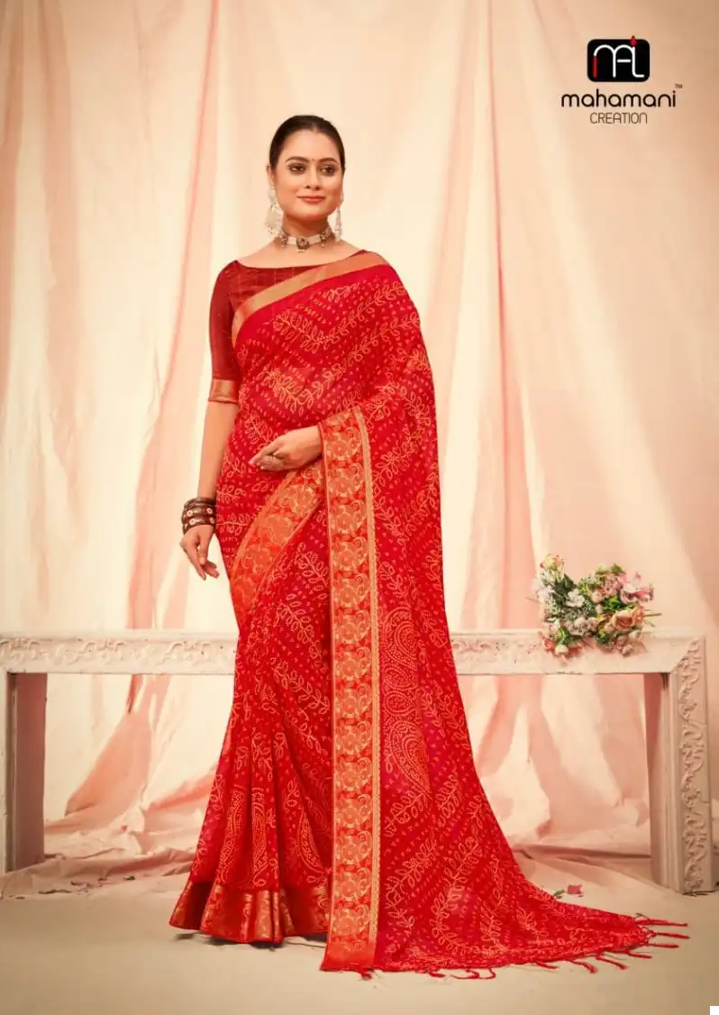 Mahamani Maharani Major Georgette Wholesale Saree Catalog — Wholesale Sarees, MPA wholesale from Surat — view 6