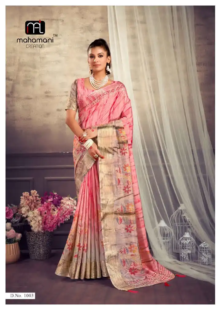 Mahamani Creation Maheshwari Dola Silk Wholesale Sarees — Wholesale Sarees, MPA wholesale from Surat - Gallery Image 3