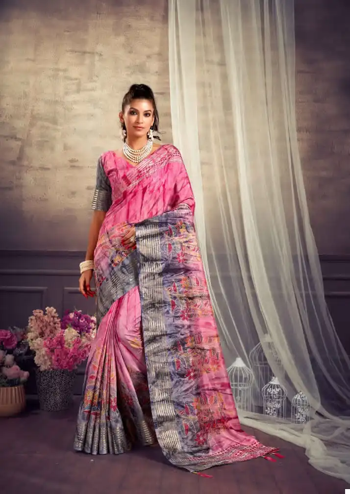 Mahamani Creation Maheshwari Dola Silk Wholesale Sarees — Wholesale Sarees, MPA wholesale from Surat - Gallery Image 5