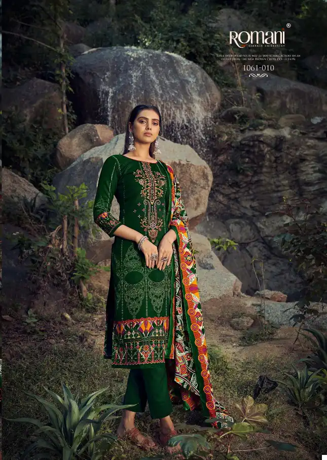Romani Maria B Cotton Wholesale Fancy Embroidery Work Winter Wear Suits Catalog — Wholesale Salwar Suits, MPA wholesale from Surat - Gallery Image 9