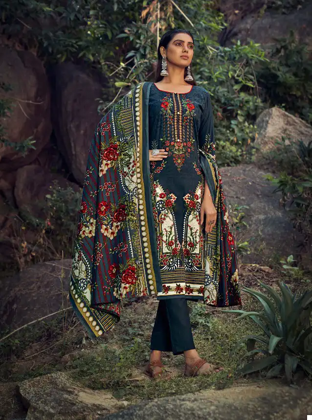 Romani Maria B Cotton Wholesale Fancy Embroidery Work Winter Wear Suits Catalog — Wholesale Salwar Suits, MPA wholesale from Surat - Gallery Image 10