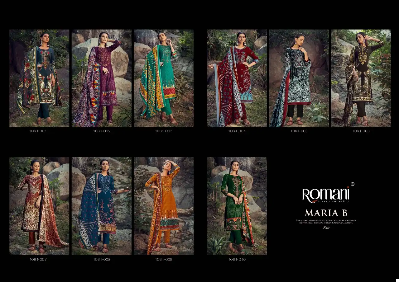 Romani Maria B Cotton Wholesale Fancy Embroidery Work Winter Wear Suits Catalog — Wholesale Salwar Suits, MPA wholesale from Surat — view 11