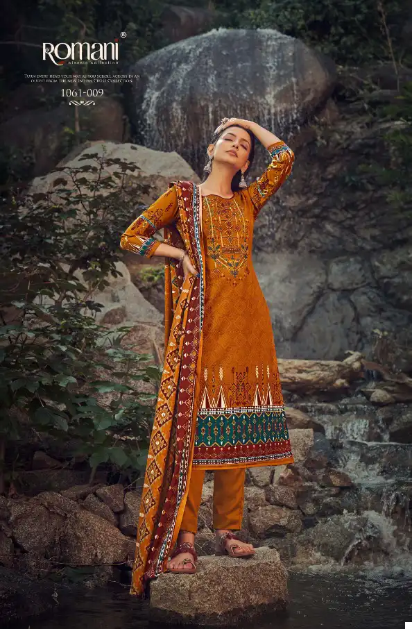 Romani Maria B Cotton Wholesale Fancy Embroidery Work Winter Wear Suits Catalog — Wholesale Salwar Suits, MPA wholesale from Surat - Gallery Image 8