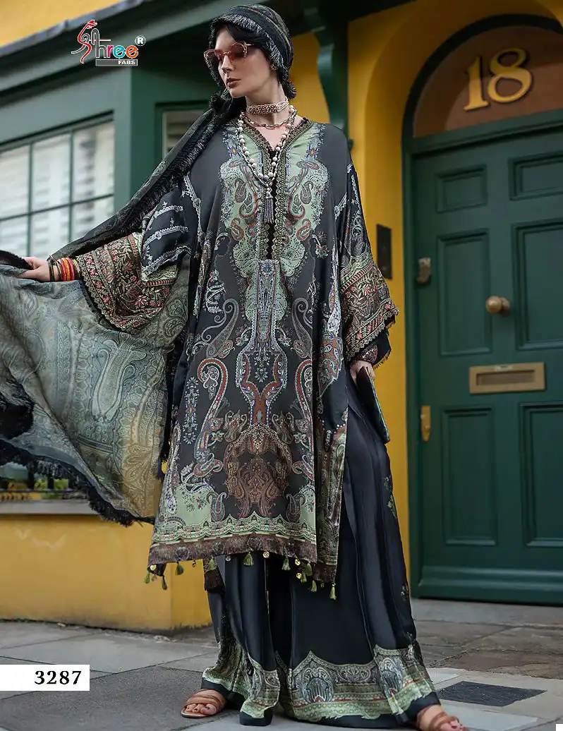 Shree Fabs Maria B Silk Collection Vol 5 Nx Satin Wholesale Pakistani Salwar Suit Catalog — Wholesale Salwar Suits, Shree Fabs wholesale from Surat — view 1