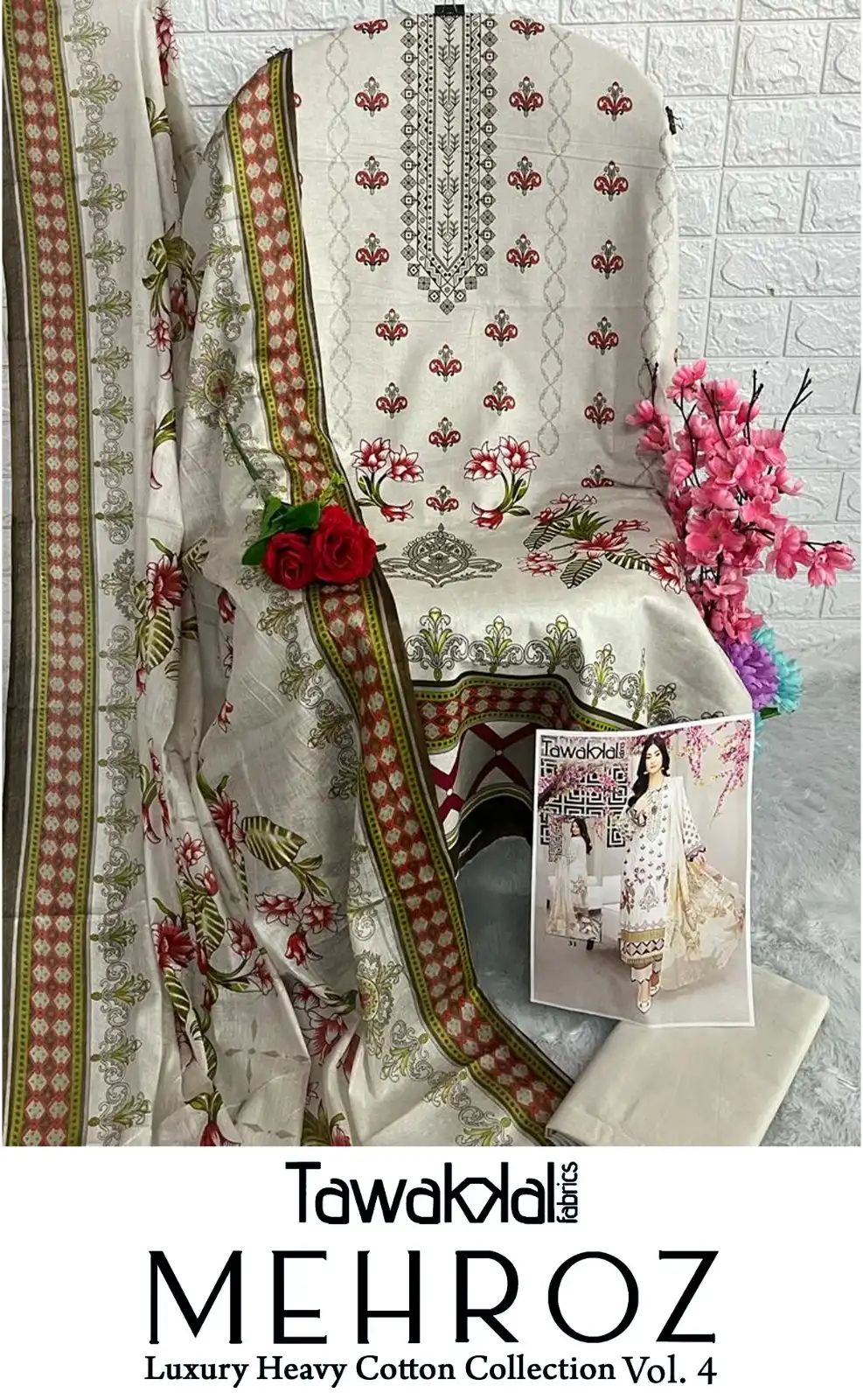 Tawakkal Mehroz Luxury Heavy Cotton Collection Vol 4 Pure Cotton Wholesale Pakistani Suit Catalog — Wholesale Salwar Suits, MPA wholesale from Surat - Gallery Image 13