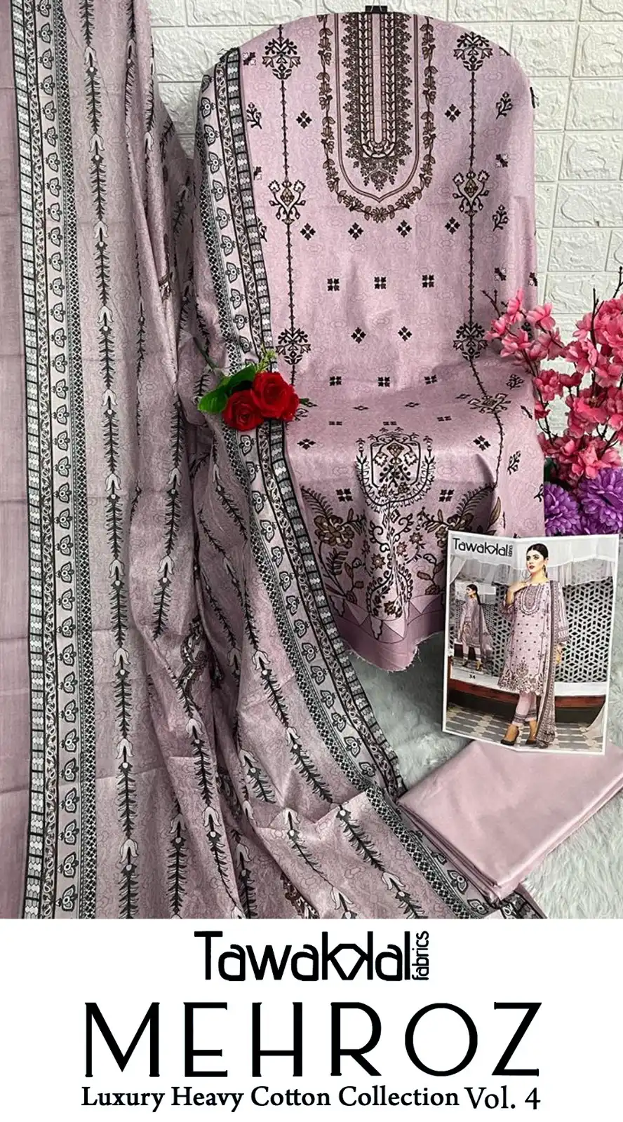 Tawakkal Mehroz Luxury Heavy Cotton Collection Vol 4 Pure Cotton Wholesale Pakistani Suit Catalog — Wholesale Salwar Suits, MPA wholesale from Surat - Gallery Image 14