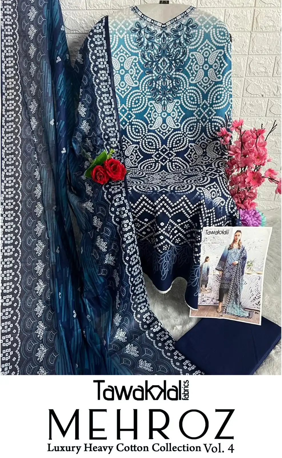 Tawakkal Mehroz Luxury Heavy Cotton Collection Vol 4 Pure Cotton Wholesale Pakistani Suit Catalog — Wholesale Salwar Suits, MPA wholesale from Surat - Gallery Image 19
