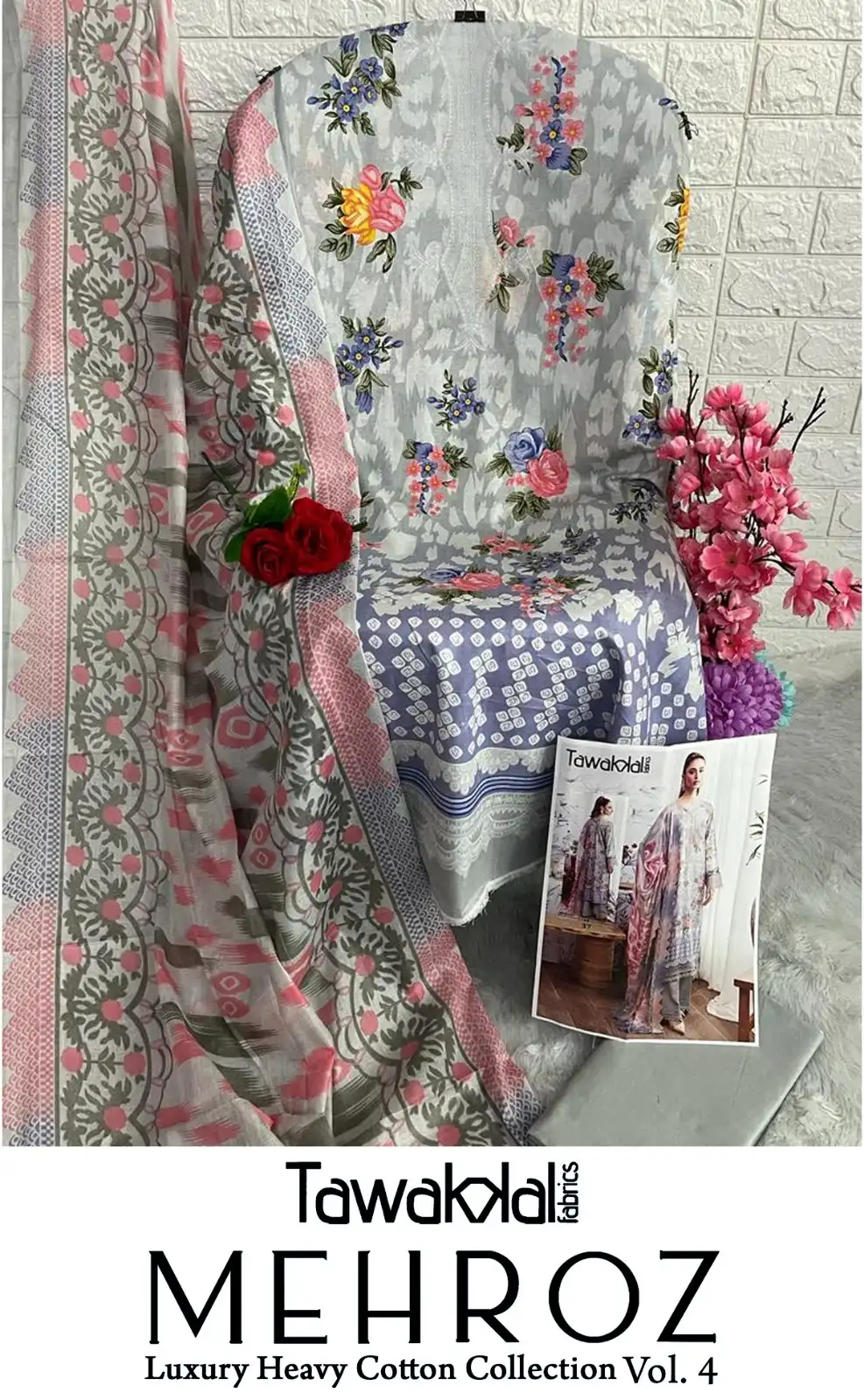Tawakkal Mehroz Luxury Heavy Cotton Collection Vol 4 Pure Cotton Wholesale Pakistani Suit Catalog — Wholesale Salwar Suits, MPA wholesale from Surat - Gallery Image 20