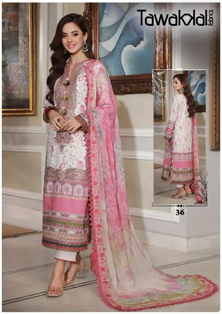 Tawakkal Mehroz Luxury Heavy Cotton Collection Vol 4 Pure Cotton Wholesale Pakistani Suit Catalog — Wholesale Salwar Suits, MPA wholesale from Surat - Gallery Image 4