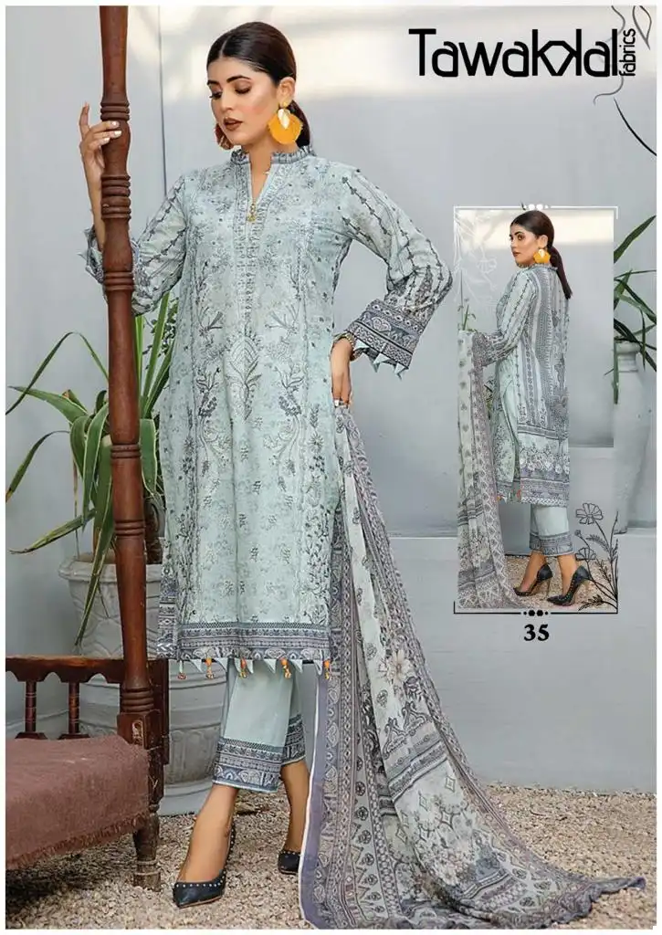 Tawakkal Mehroz Luxury Heavy Cotton Collection Vol 4 Pure Cotton Wholesale Pakistani Suit Catalog — Wholesale Salwar Suits, MPA wholesale from Surat - Gallery Image 5
