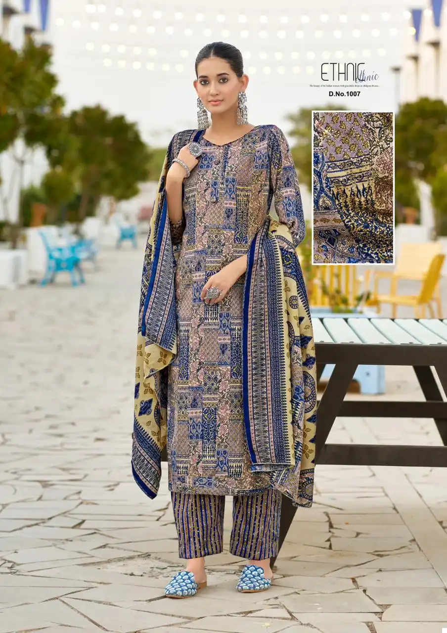 Roli Moli Mirah Pashmina Wholesale Fancy Swarovski Work Winter Wear Salwar Suit Catalog — Wholesale Salwar Suits, MPA wholesale from Surat - Gallery Image 7