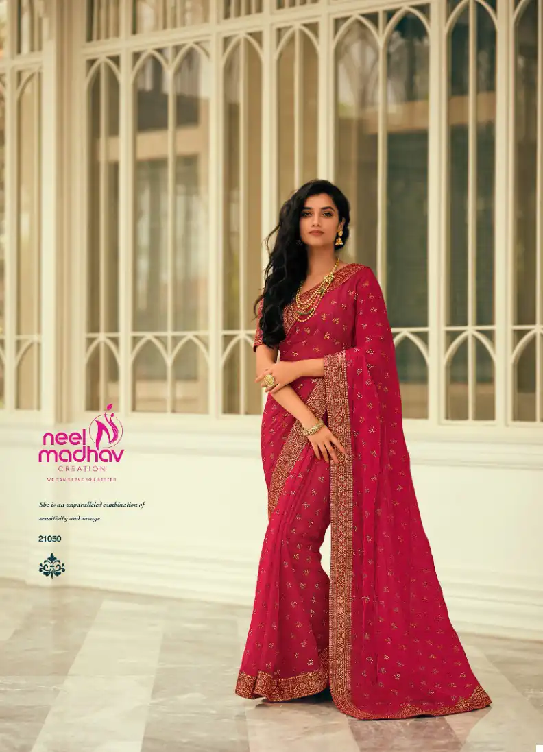 Neel Madhav Mirisha Vol 5 Art Silk Wholesale Sarees — Wholesale Sarees, MPA wholesale from Surat - Gallery Image 3