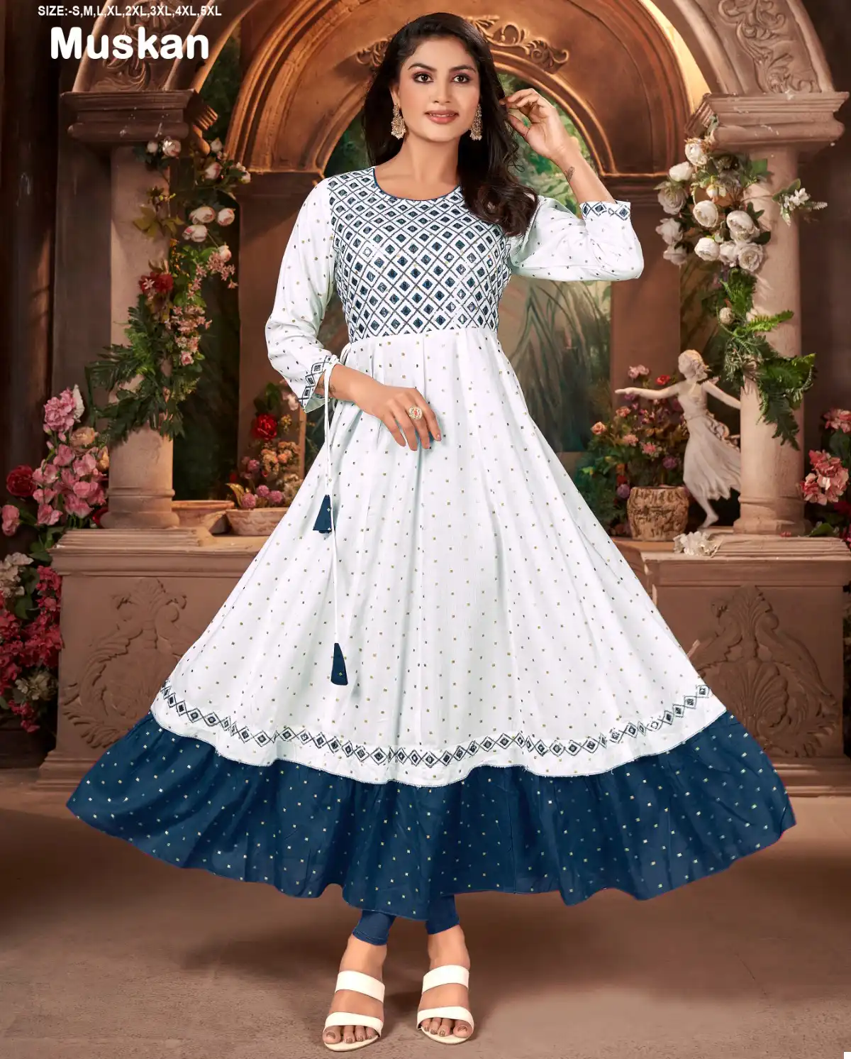 Avc Creation Muskan Rayon Wholesale Fancy Gowns Catalog — Wholesale Kurtis, MPA wholesale from Surat — view 1