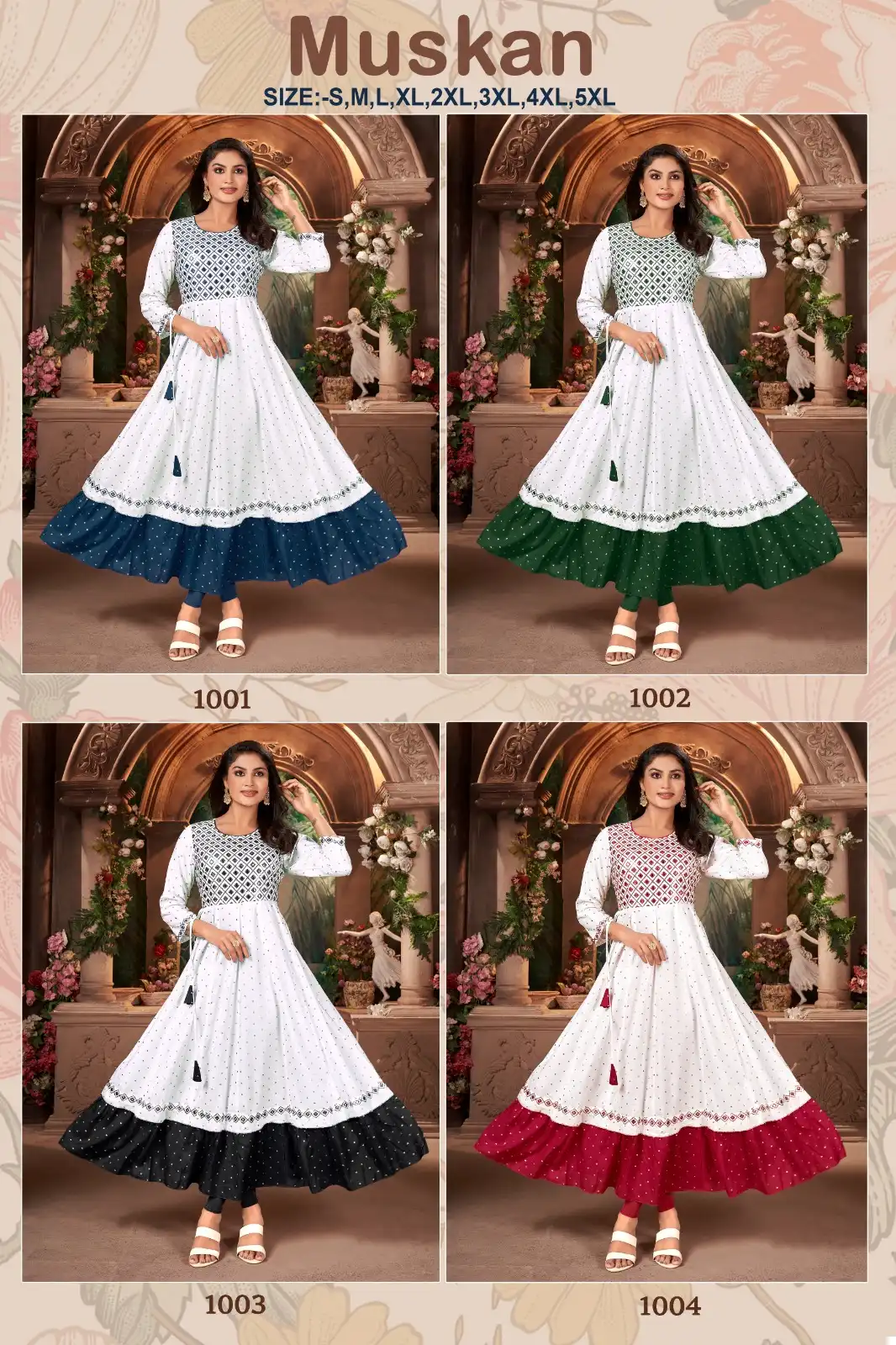 Avc Creation Muskan Rayon Wholesale Fancy Gowns Catalog — Wholesale Kurtis, MPA wholesale from Surat — view 5