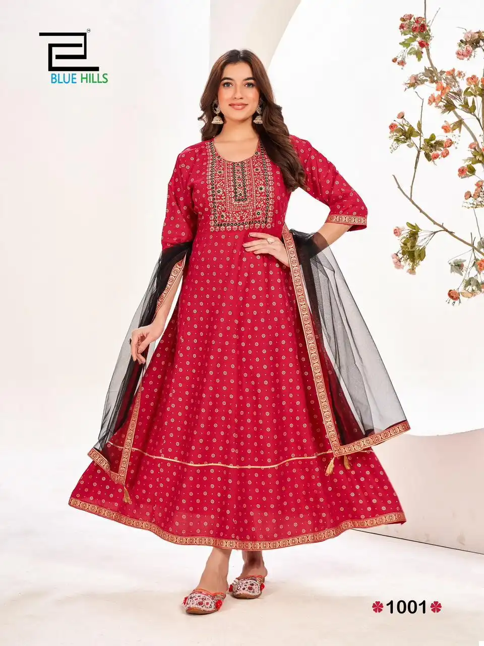 Blue Hills Manika Mage Hithe 20 Rayon 14 Kg Wholesale Long Gown With Dupatta Catalog — Wholesale Kurtis, Blue Hills wholesale from Surat - Gallery Image 3