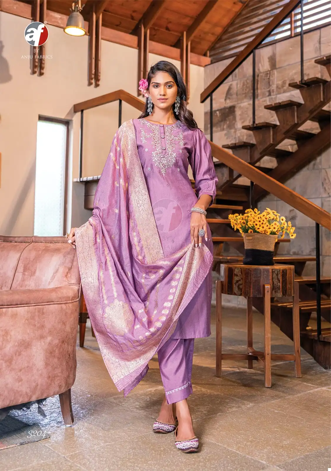 Anju Fabrics Mayuri Vol 3 Viscose By Nylon Wholesale Readymade Designer Suits Catalog — Wholesale Salwar Suits, MPA wholesale from Surat - Gallery Image 4