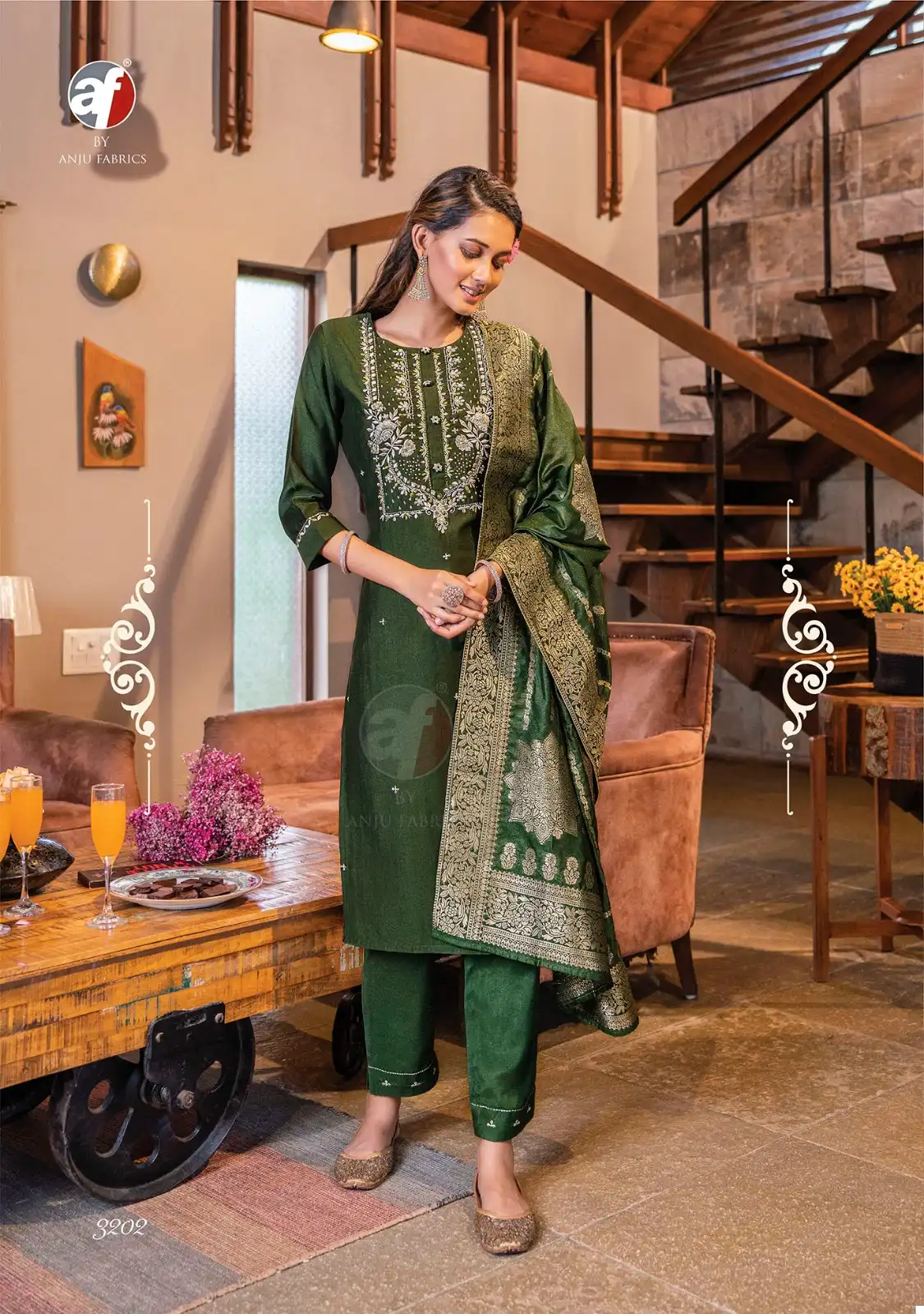 Anju Fabrics Mayuri Vol 3 Viscose By Nylon Wholesale Readymade Designer Suits Catalog — Wholesale Salwar Suits, MPA wholesale from Surat - Gallery Image 5